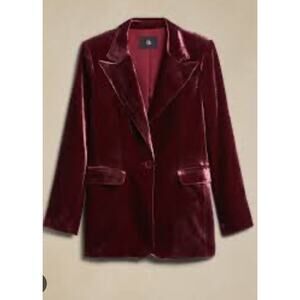 Banana Republic Plus Alyse Velvet‎ Blazer Red Madder Size 16